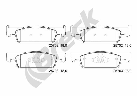 Brake Pad Set, disc brake BRECK 25702 00 702 00