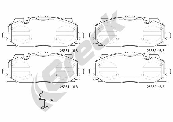 Brake Pad Set, disc brake BRECK 25861 00 553 00