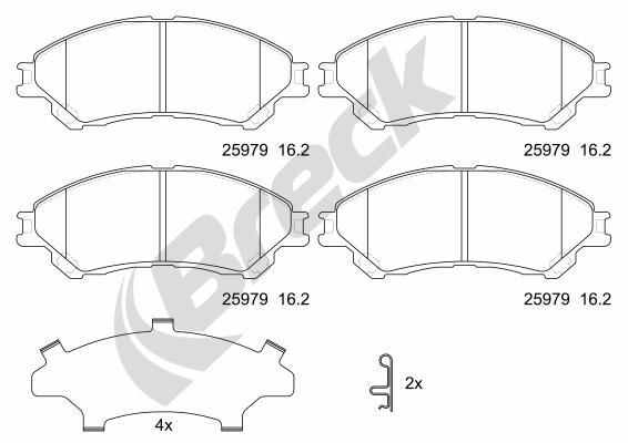 Brake Pad Set, disc brake BRECK 25979 00 701 00