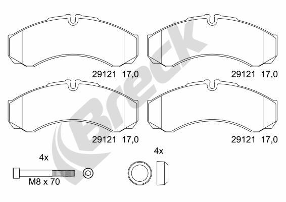 Brake Pad Set, disc brake BRECK 29121 00 703 00