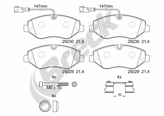 Brake Pad Set, disc brake BRECK 29229 00 703 10