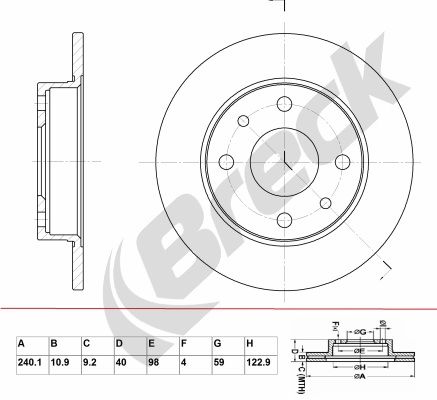 Brake Disc BRECK BR 002 SA100