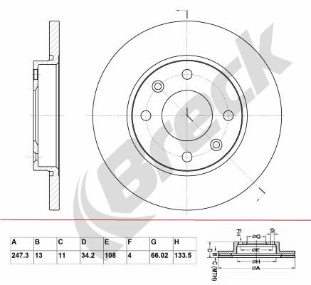 Brake Disc BRECK BR 012 SA100