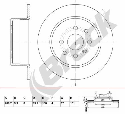 Brake Disc BRECK BR 019 SA100