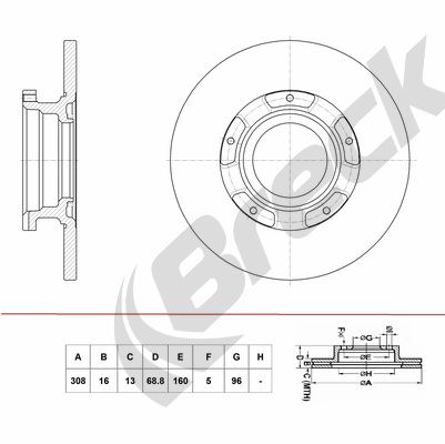 Brake Disc BRECK BR 073 SA100