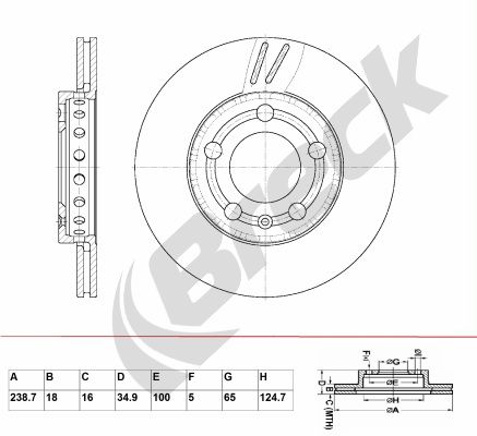 Brake Disc BRECK BR 309 VA100