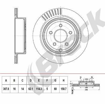 Brake Disc BRECK BR 421 VH100