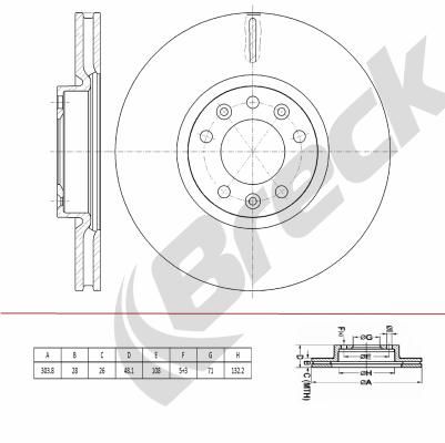 Brake Disc BRECK BR 446 VA100