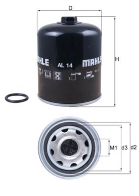 Air Dryer Cartridge, compressed-air system MAHLE AL14