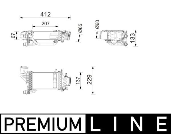 Tarpinis suslėgto oro aušintuvas, kompresorius MAHLE BEHR HELLA TERMIKA CI753000P