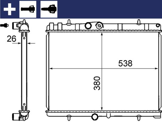 Radiator, engine cooling MAHLE CR2014000S