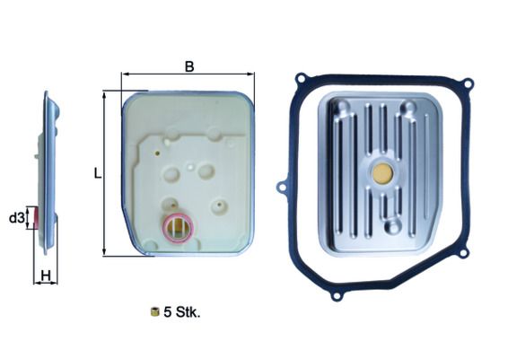 Hydraulic Filter, automatic transmission MAHLE HX147KIT