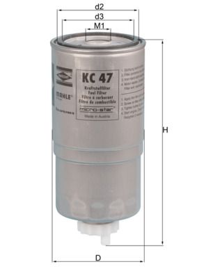 Фільтр палива MAHLE KC47