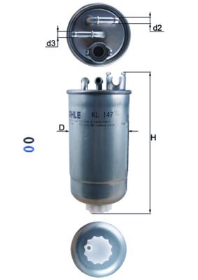 Kuro filtras MAHLE KL147D