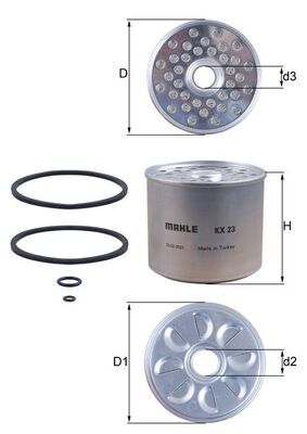 Фільтр палива MAHLE KX23D