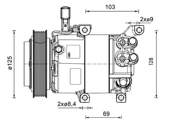 Kompresorius, oro kondicionierius MAHLE ACP 1458 000P