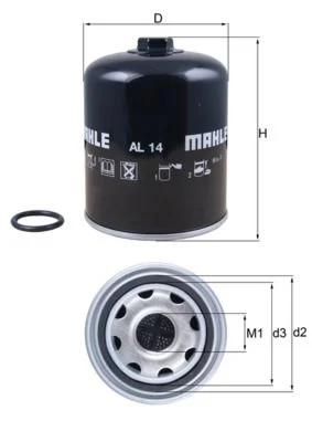 Air Dryer Cartridge, compressed air system MAHLE AL14