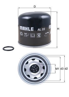 Air Dryer Cartridge, compressed-air system MAHLE AL22