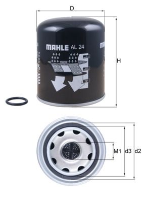 Air Dryer Cartridge, compressed-air system MAHLE AL24