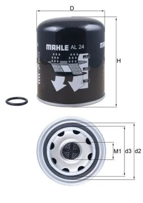 Air Dryer Cartridge, compressed air system MAHLE AL24