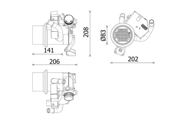 Cooler, exhaust gas recirculation MAHLE CE 39 000P