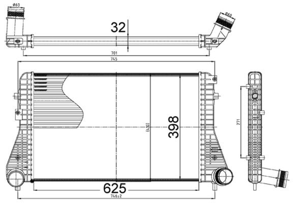 Tarpinis suslėgto oro aušintuvas, kompresorius MAHLE CI517000S