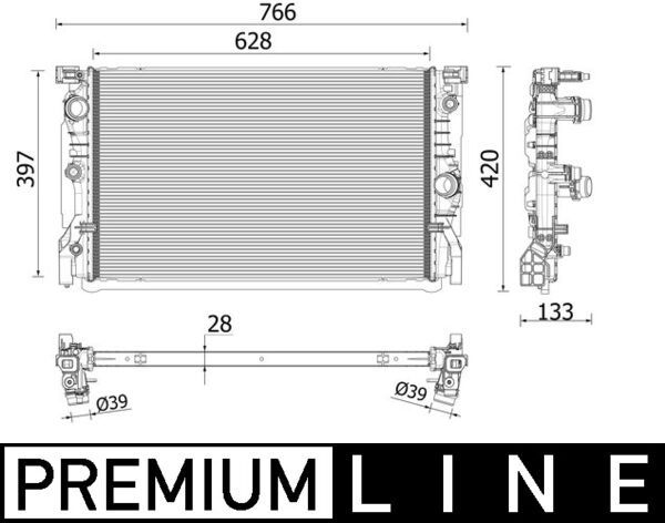 Radiator, engine cooling MAHLE CR 2223 000P