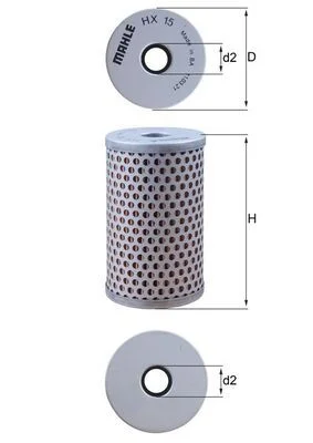 Hydraulic Filter, steering MAHLE HX15