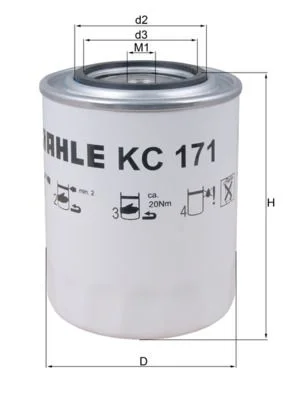 Kuro filtras mahle KC 171