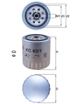 Фільтр палива MAHLE KC 63/1D