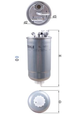 Фільтр палива MAHLE KL147/1D