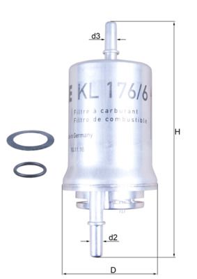 Fuel Filter MAHLE KL176/6D