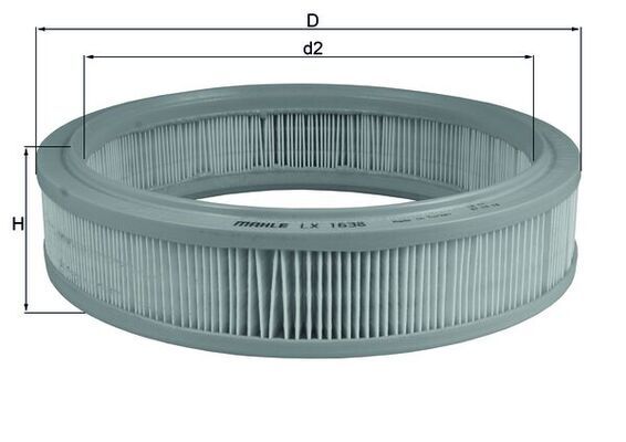 Air Filter MAHLE LX1638