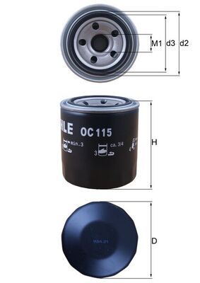Alyvos filtras MAHLE OC 115