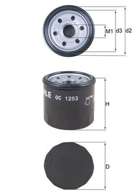 Alyvos filtras MAHLE OC1253