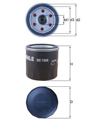 Oil Filter MAHLE OC 1566