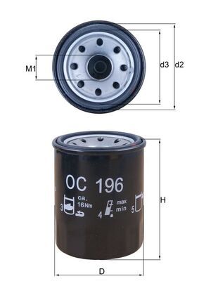 Oil Filter MAHLE OC196