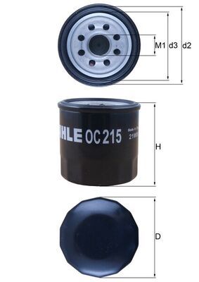 Alyvos filtras MAHLE OC 215