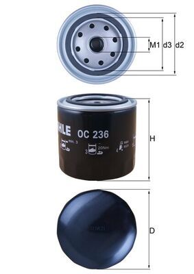 Alyvos filtras MAHLE OC 236