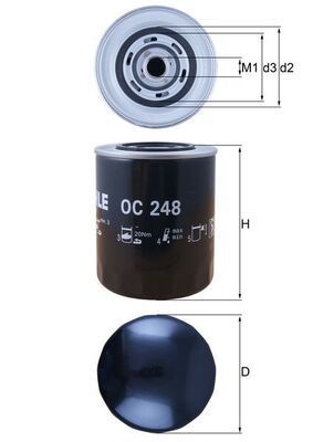 Alyvos filtras MAHLE OC 248