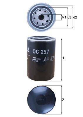 Alyvos filtras MAHLE OC 257