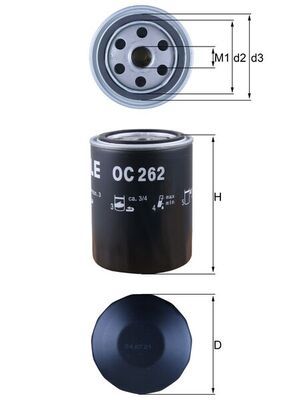 Alyvos filtras MAHLE OC262