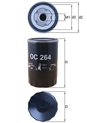 Alyvos filtras MAHLE OC264