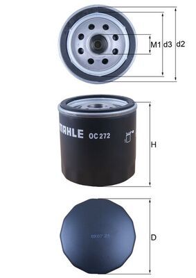 Alyvos filtras MAHLE OC 272