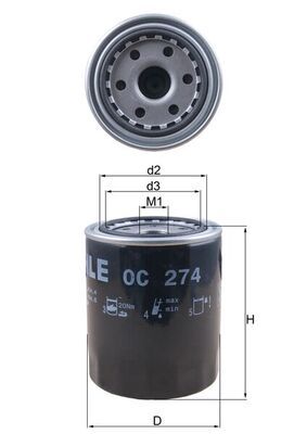 Alyvos filtras MAHLE OC274