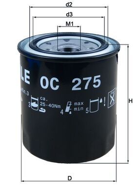 Oil Filter MAHLE OC 275