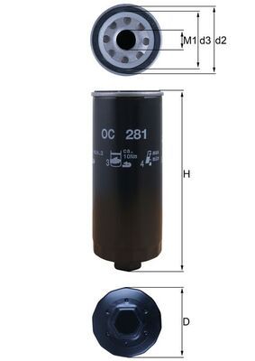 Alyvos filtras MAHLE OC 281