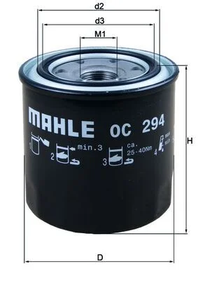 Alyvos filtras MAHLE OC294