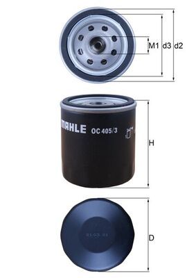 Alyvos filtras MAHLE OC 405/3