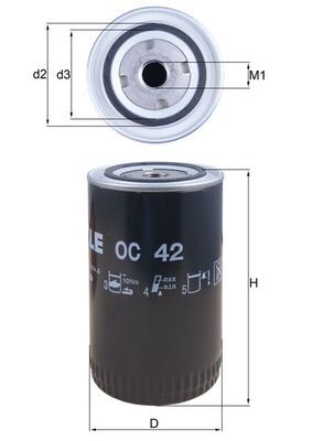 Alyvos filtras MAHLE OC42